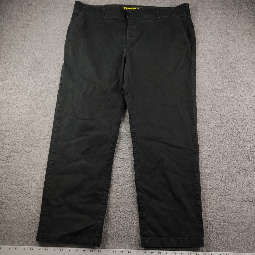 Lee Pants Mens 42x30 Extreme Comfort Straight Fit Black Chino